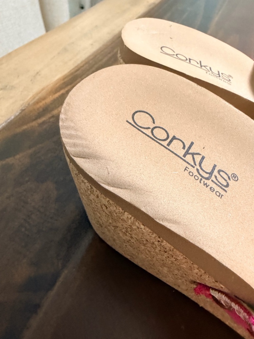 Corkys Bright Pink Suede Slip-On Wedge Mules - Picture 6 of 6